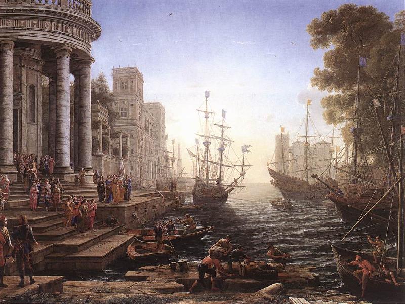 Claude Lorrain Port Scene with the Embarkation of St Ursula fgh Norge oil painting art